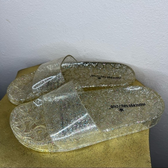 6 Montego Bay Club Gold Glitter Jelly Shoes Slip On Sandals Shimmer 90s Y2k - Picture 3 of 9
